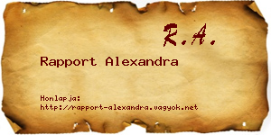 Rapport Alexandra névjegykártya